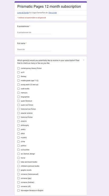 12 month new book subscription (personalized)